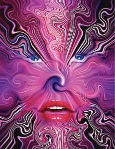 Woman, Psychedelic, face, recreational drug