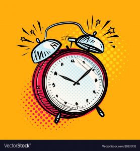 Alarm clock is ringing. Important event, attention concept. Vector illustration